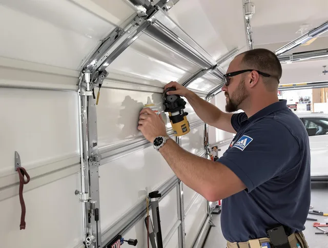 Town 'n' Country Garage Door Repair technician quieting a noisy garage door in Town 'n' Country